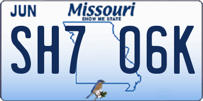 MO license plate SH7O6K