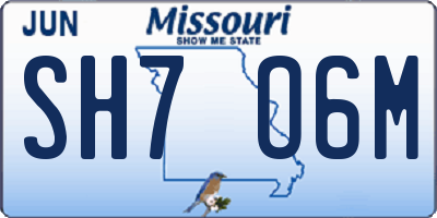 MO license plate SH7O6M