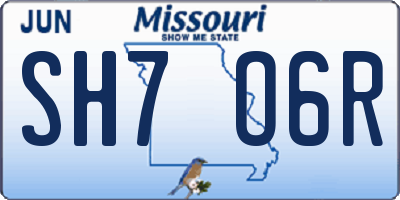 MO license plate SH7O6R