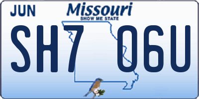 MO license plate SH7O6U