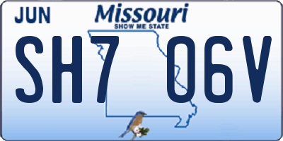 MO license plate SH7O6V