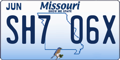 MO license plate SH7O6X