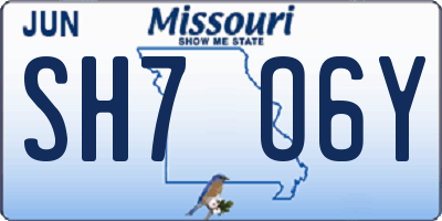 MO license plate SH7O6Y