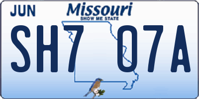 MO license plate SH7O7A