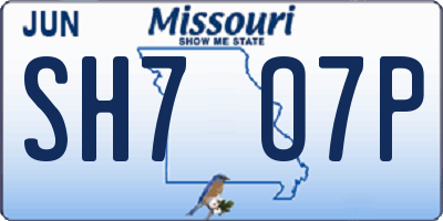 MO license plate SH7O7P