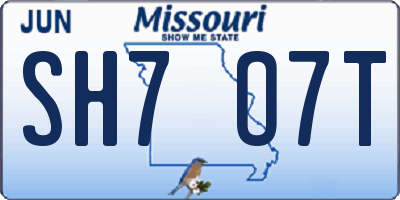 MO license plate SH7O7T