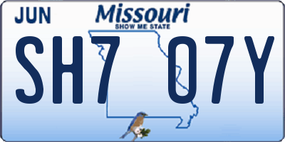 MO license plate SH7O7Y