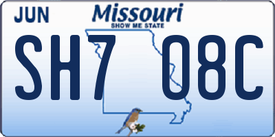 MO license plate SH7O8C