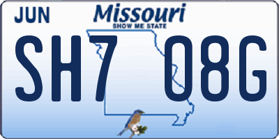 MO license plate SH7O8G