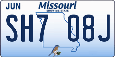 MO license plate SH7O8J