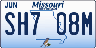 MO license plate SH7O8M