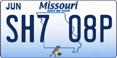 MO license plate SH7O8P