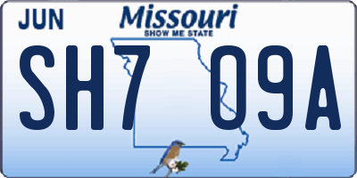 MO license plate SH7O9A