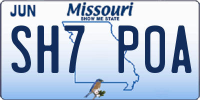 MO license plate SH7P0A