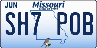 MO license plate SH7P0B