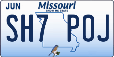 MO license plate SH7P0J