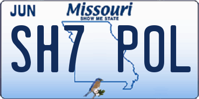 MO license plate SH7P0L