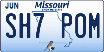MO license plate SH7P0M