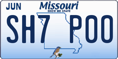 MO license plate SH7P0O