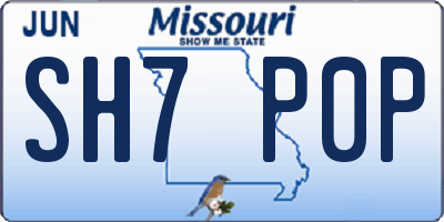 MO license plate SH7P0P