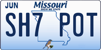MO license plate SH7P0T