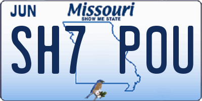 MO license plate SH7P0U