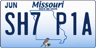 MO license plate SH7P1A
