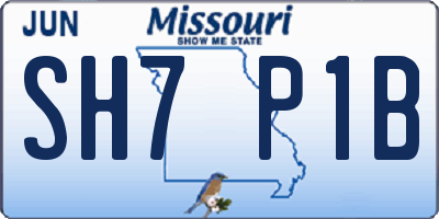 MO license plate SH7P1B