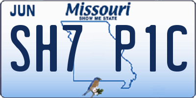 MO license plate SH7P1C