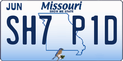 MO license plate SH7P1D