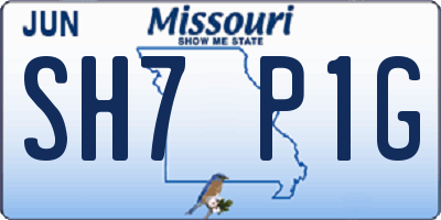 MO license plate SH7P1G