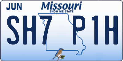MO license plate SH7P1H