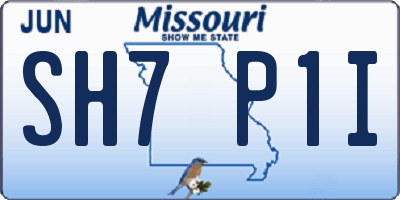 MO license plate SH7P1I