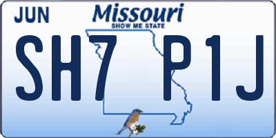 MO license plate SH7P1J