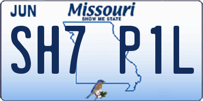 MO license plate SH7P1L