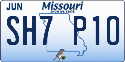 MO license plate SH7P1O