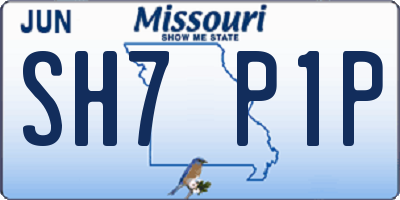 MO license plate SH7P1P