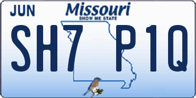 MO license plate SH7P1Q