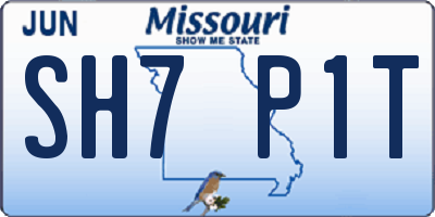 MO license plate SH7P1T