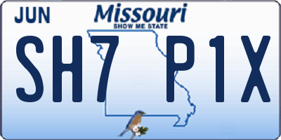MO license plate SH7P1X