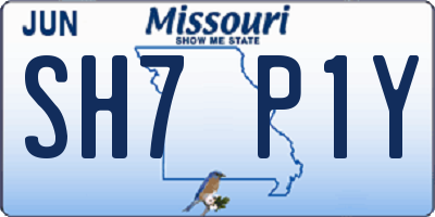 MO license plate SH7P1Y
