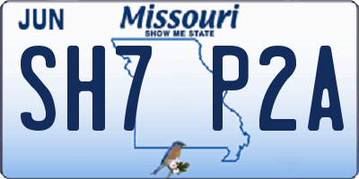 MO license plate SH7P2A