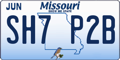 MO license plate SH7P2B