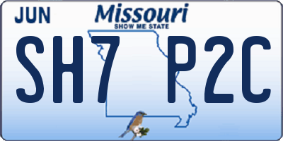 MO license plate SH7P2C