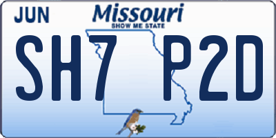 MO license plate SH7P2D