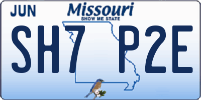 MO license plate SH7P2E