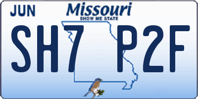 MO license plate SH7P2F