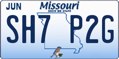 MO license plate SH7P2G