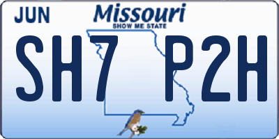 MO license plate SH7P2H
