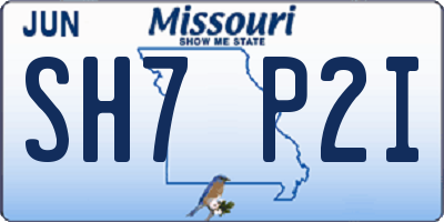 MO license plate SH7P2I